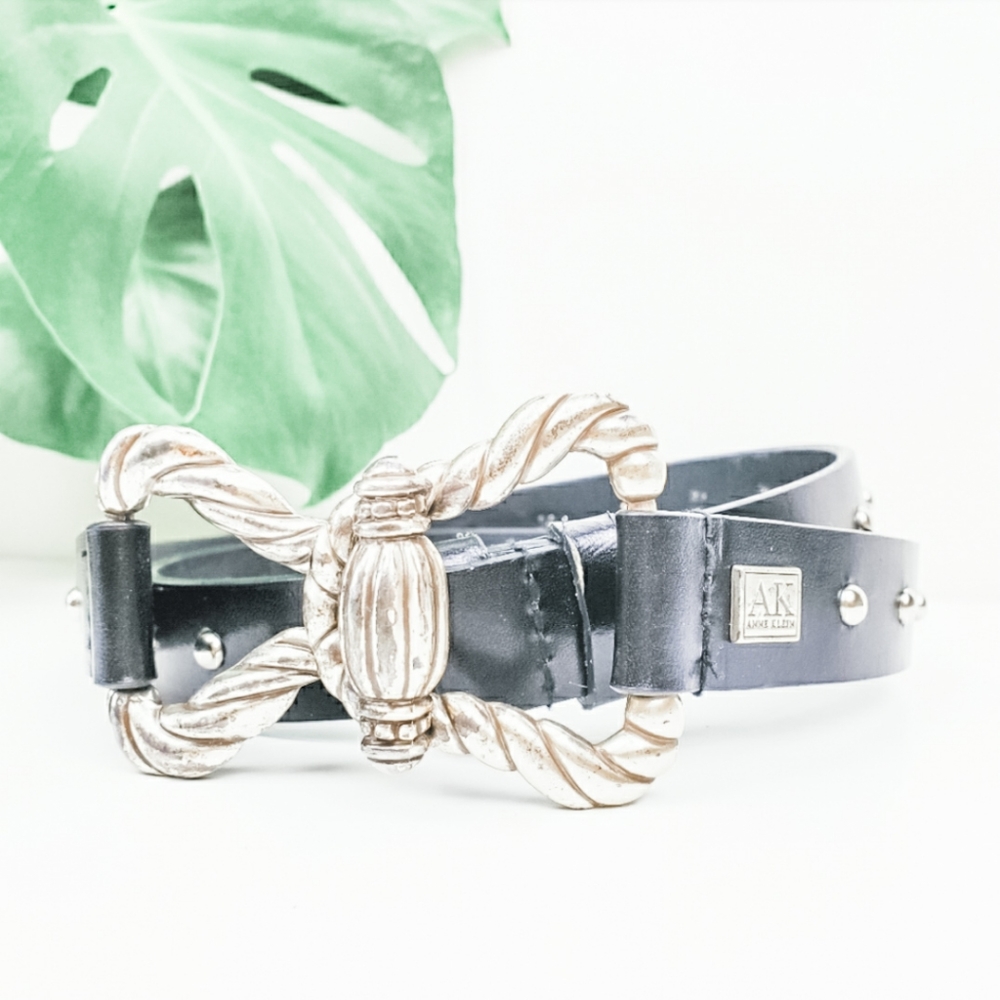 Anne Klein Vintage Black Leather Belt